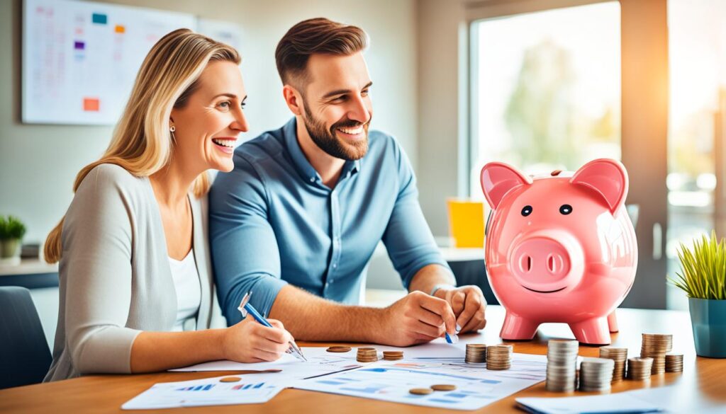 Couple embracing financial wellness together