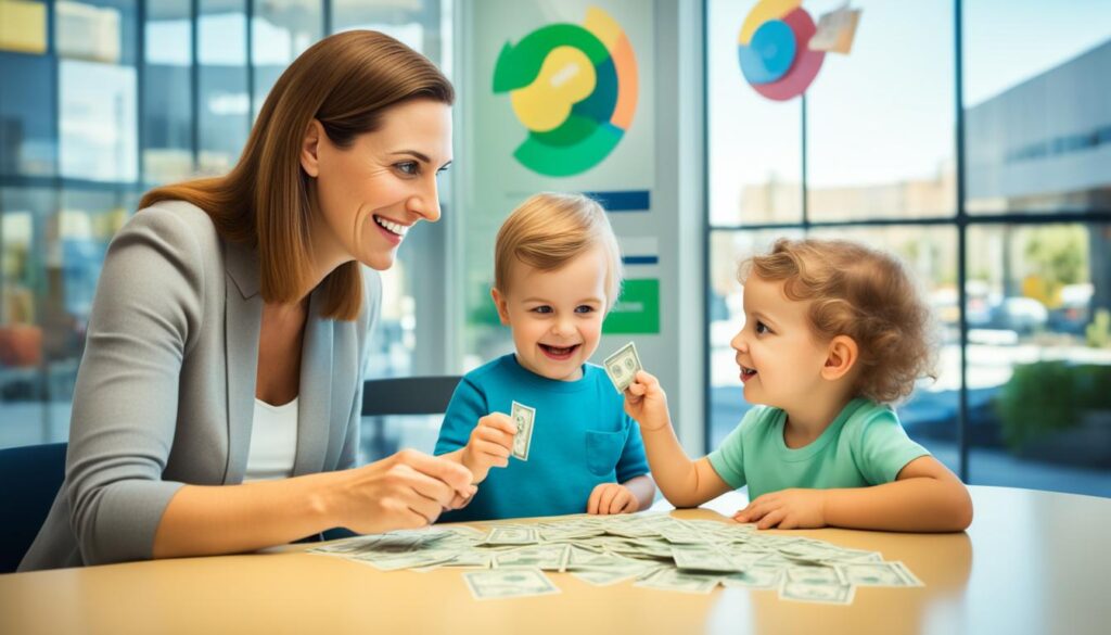 Parents teaching children about financial planning